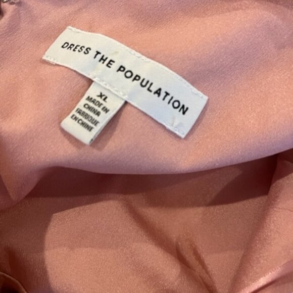 Dress the Population Alondra Sheath Cocktail Midi Dress in Blush – Size XL - Picture 6 of 8